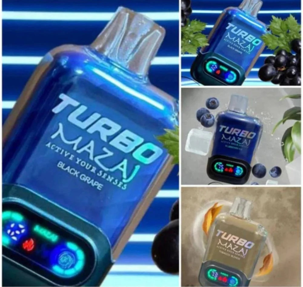 مزاج تيريو 15 الف سحبه 50نيكوتين - Mazaj Turbo 150000 Puffs (50MG)