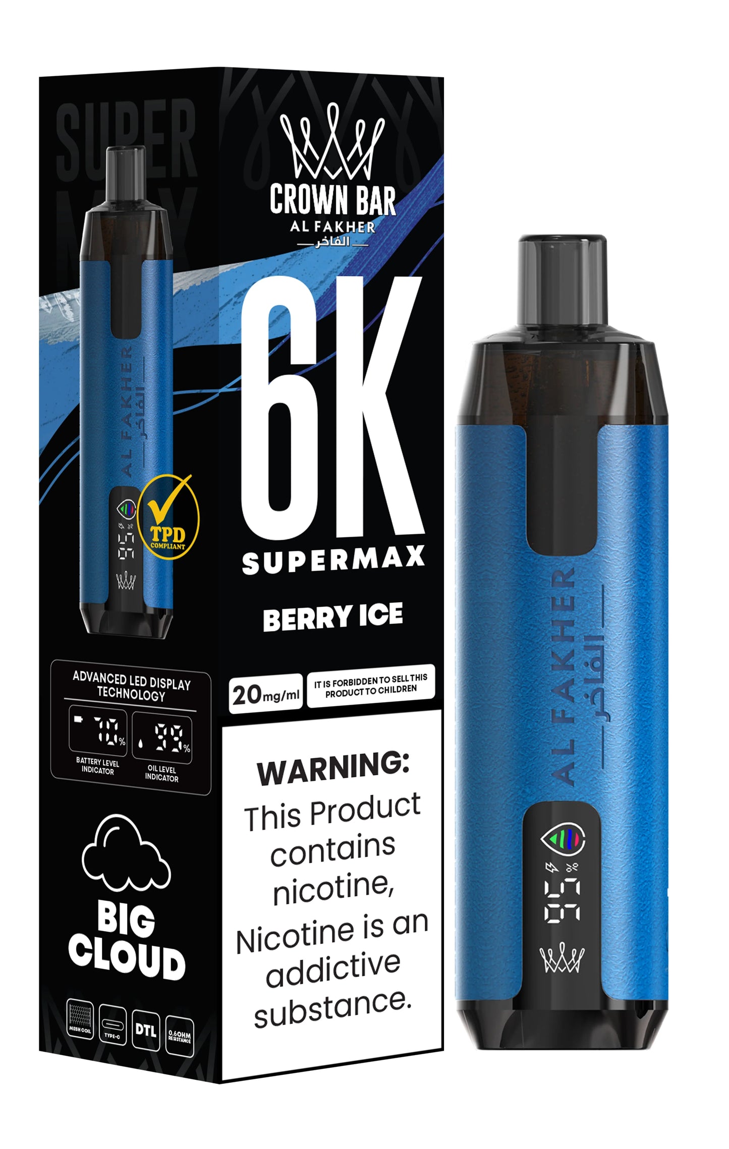 Al Fakher Crown Bar 6K Supermax Disposable Vape Kit