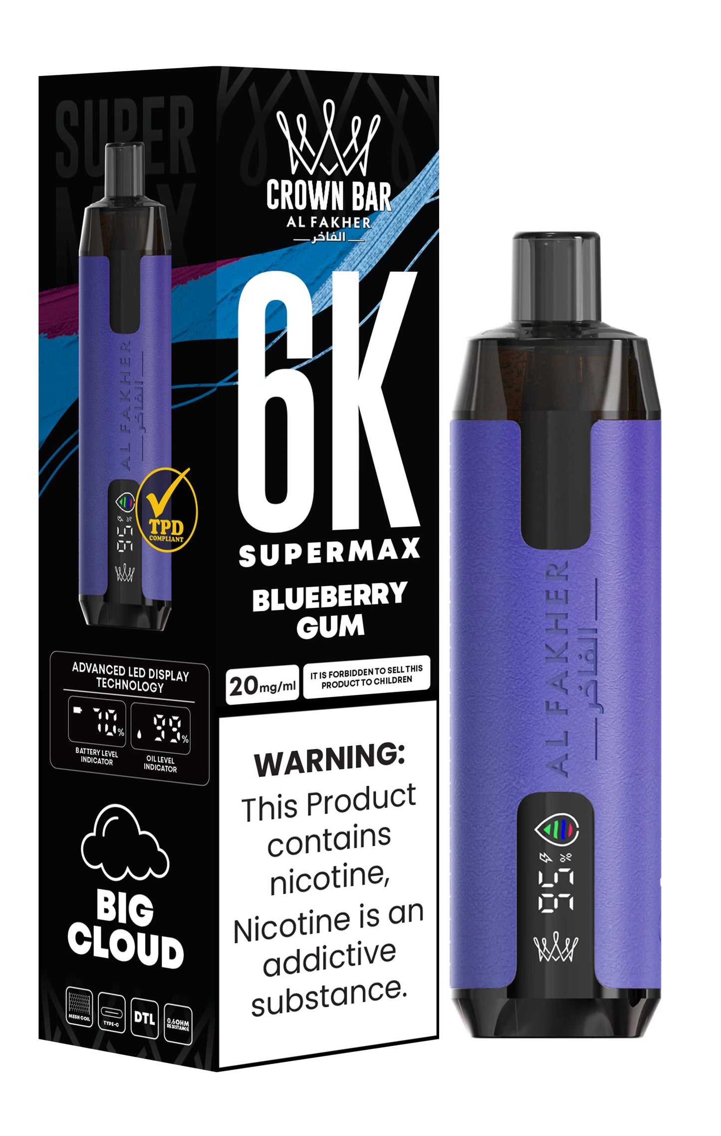 Al Fakher Crown Bar 6K Supermax Disposable Vape Kit