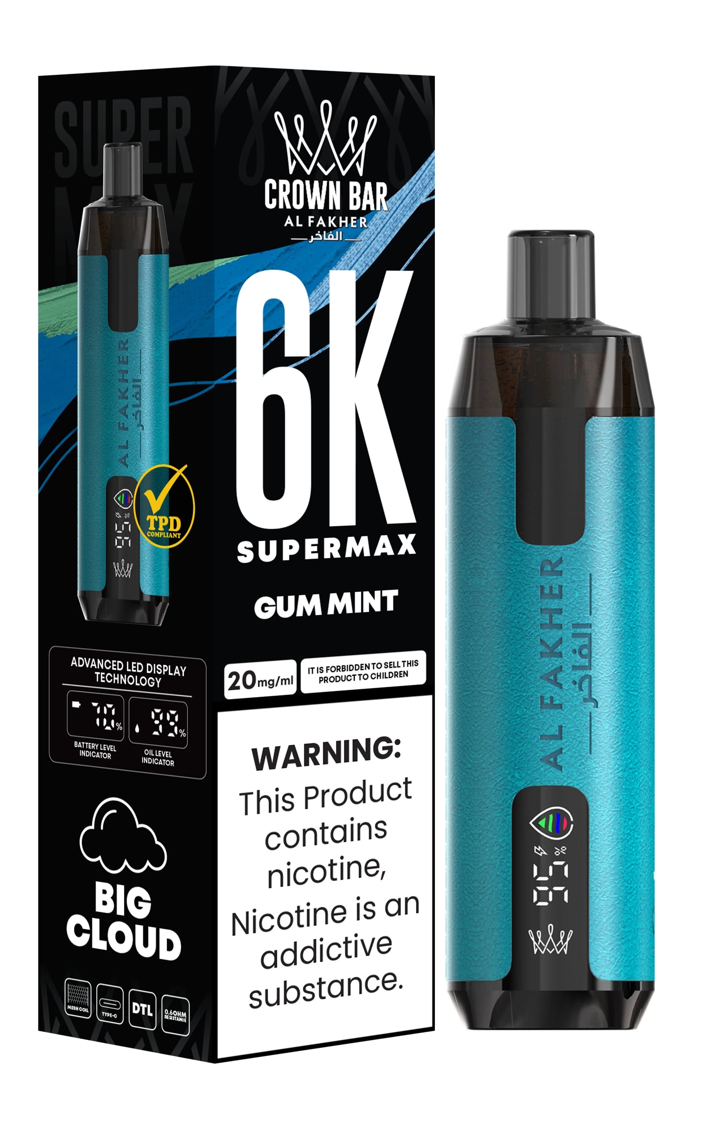 Al Fakher Crown Bar 6K Supermax Disposable Vape Kit