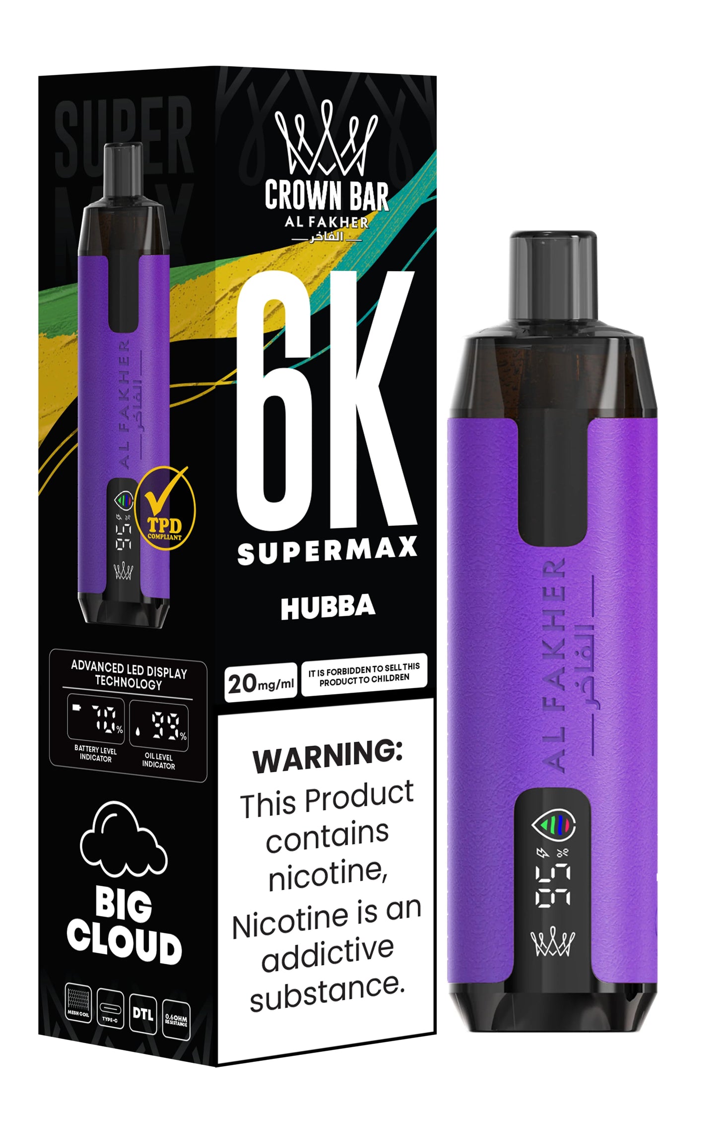 Al Fakher Crown Bar 6K Supermax Disposable Vape Kit