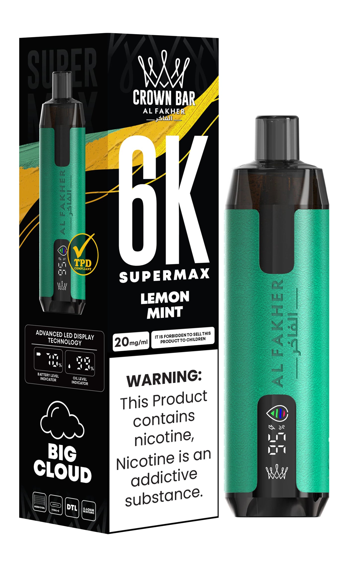 Al Fakher Crown Bar 6K Supermax Disposable Vape Kit