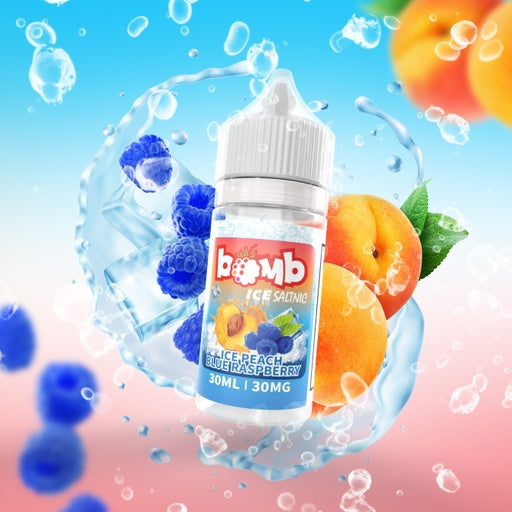 BOMB ICE PEACH BLUE RASPBERRY- SALTNIC