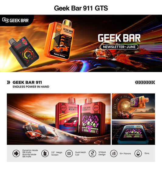 Geek Bar 911 GTS 18,000 Puff Disposable Vape(50MG)